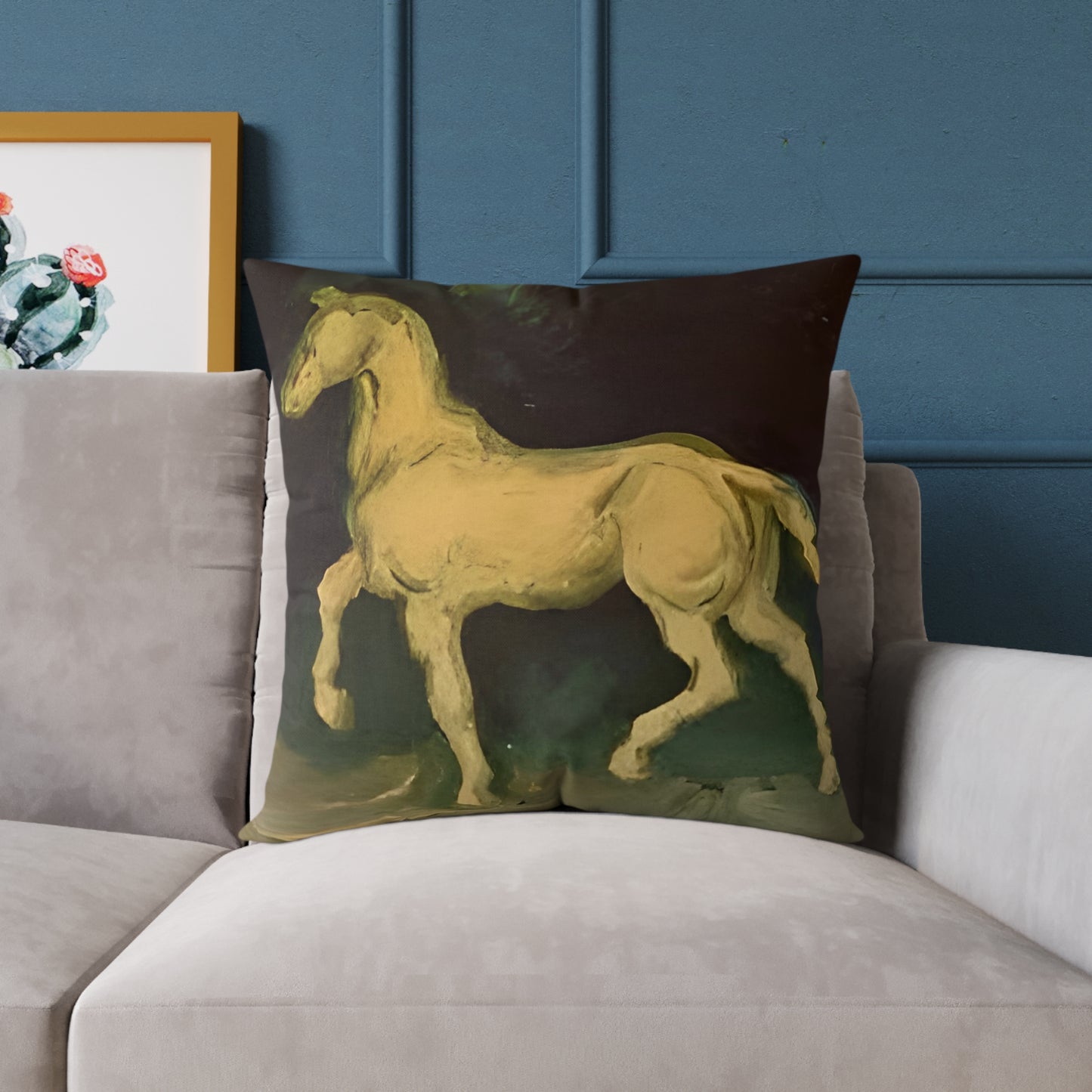 Van Goghs Horse Canvas Pillow