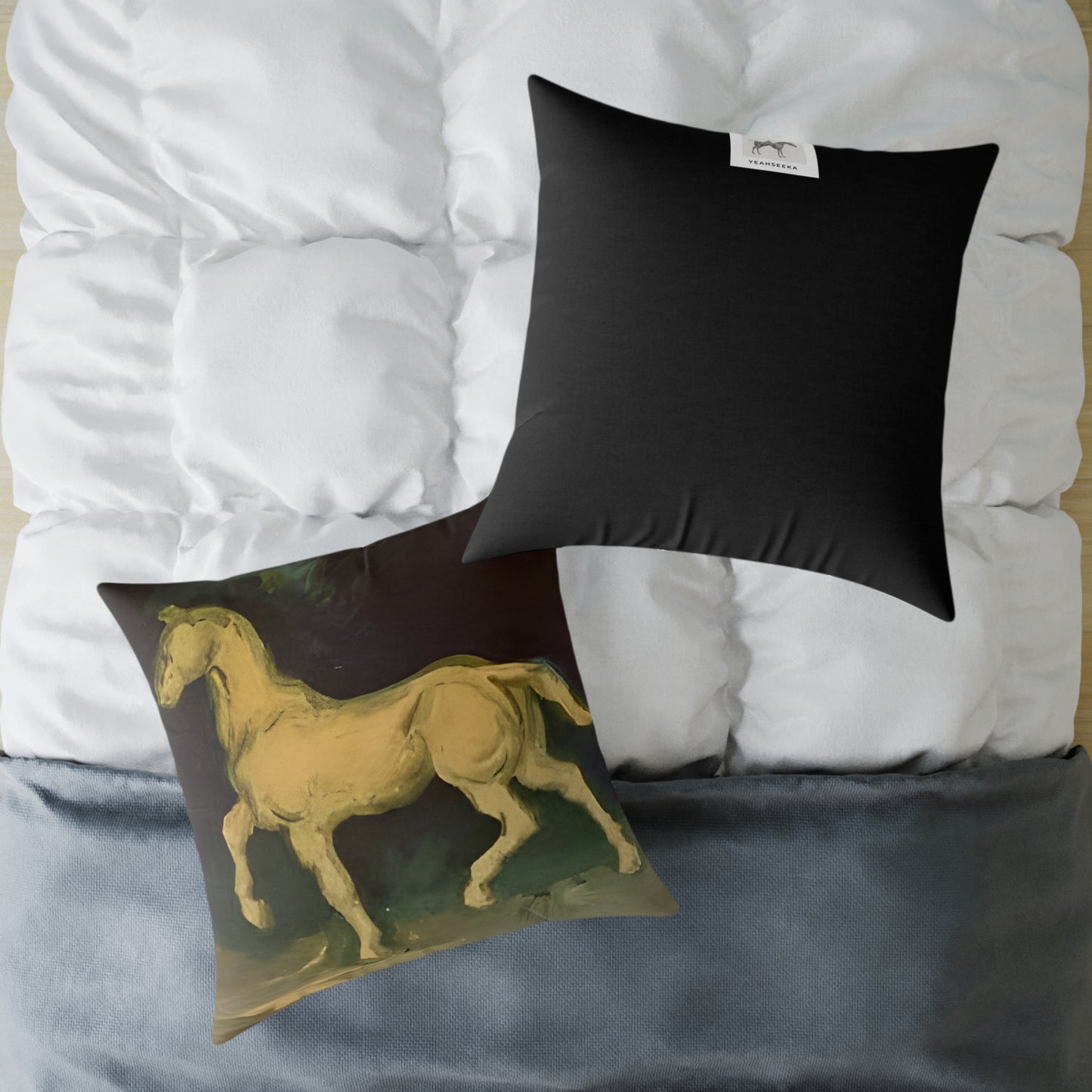 Van Goghs Horse Canvas Pillow