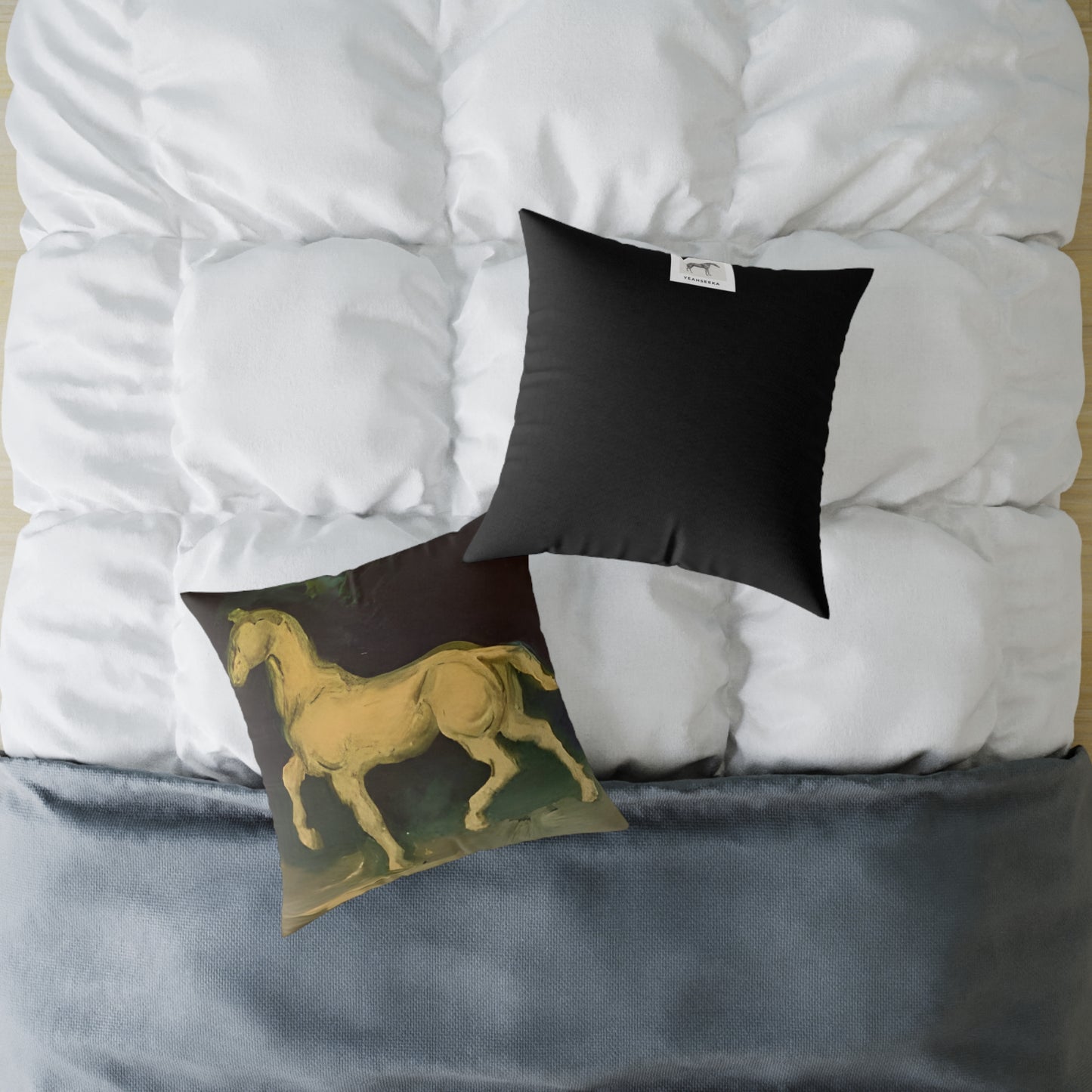 Van Goghs Horse Canvas Pillow
