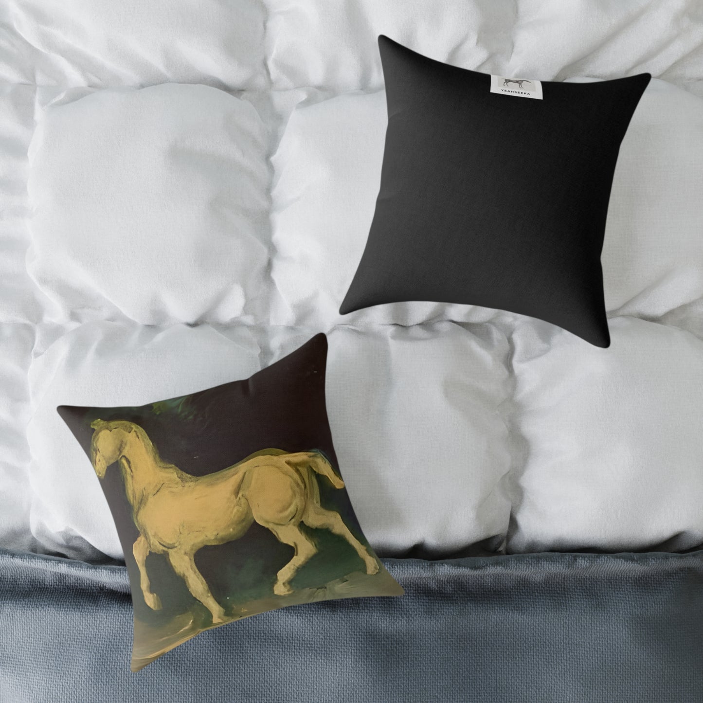 Van Goghs Horse Canvas Pillow