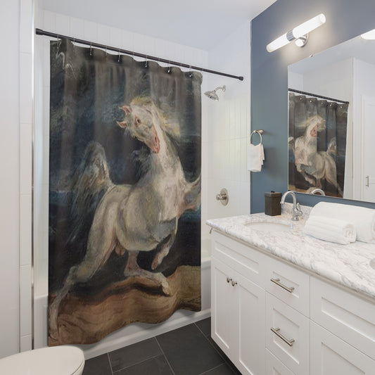 Horse Frightened by Lightning Shower Curtains