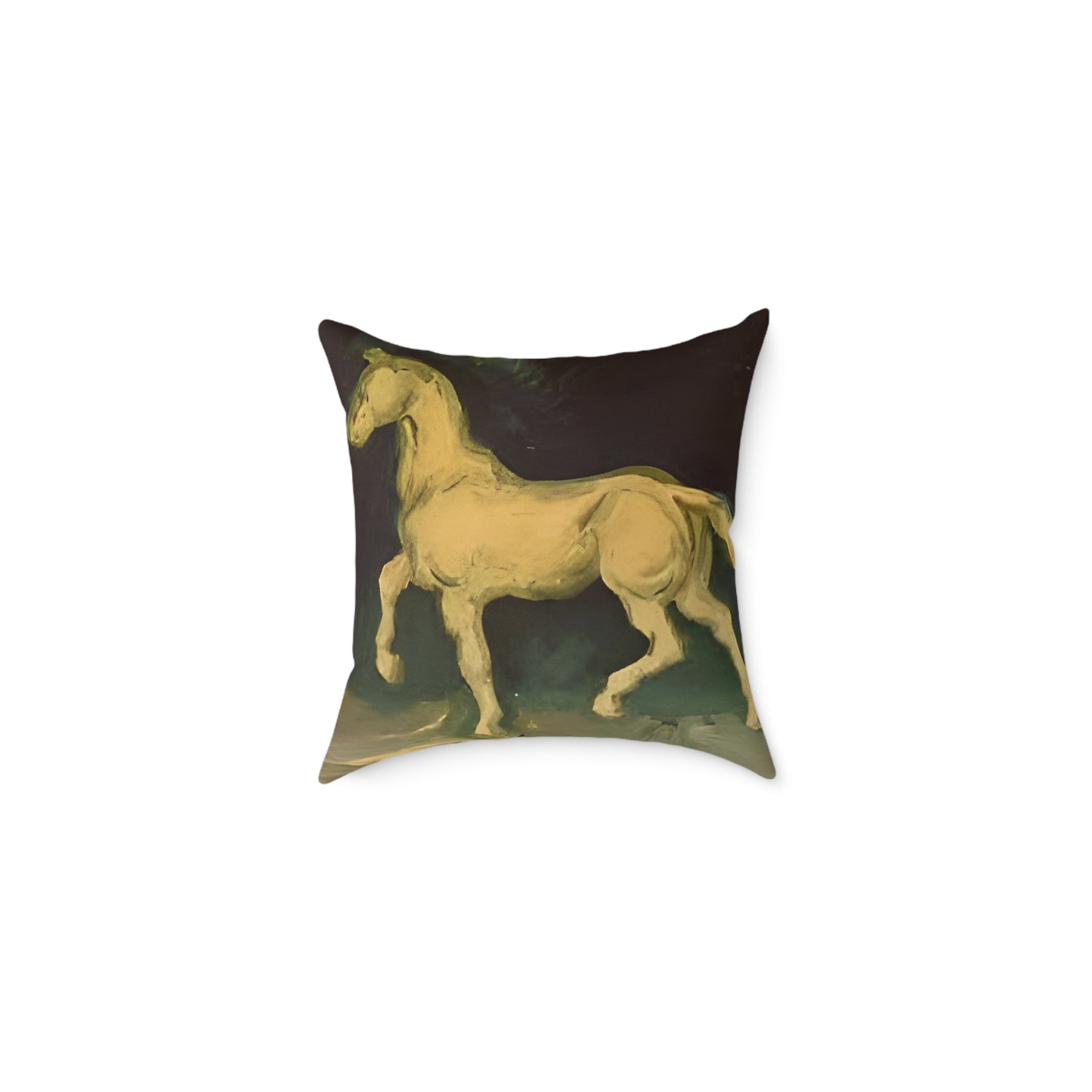 Van Goghs Horse Canvas Pillow