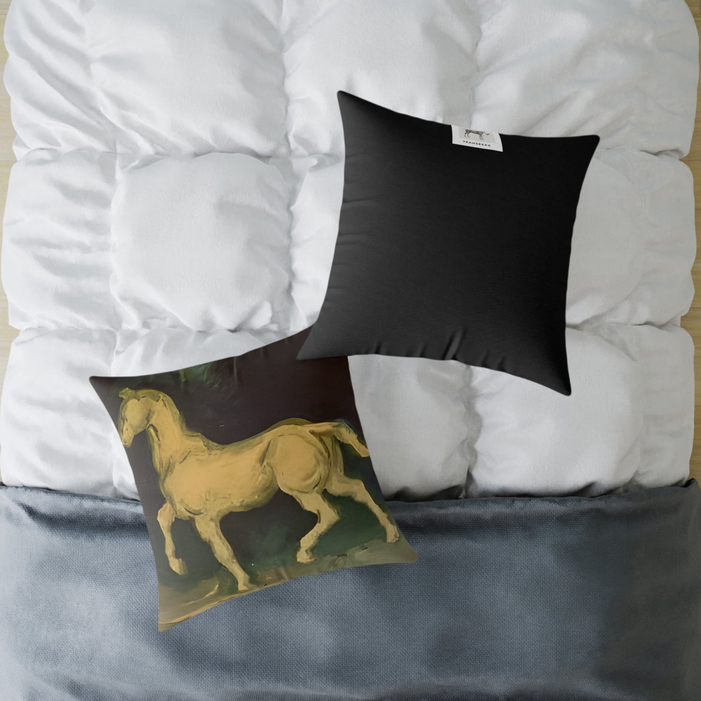 Van Goghs Horse Canvas Pillow