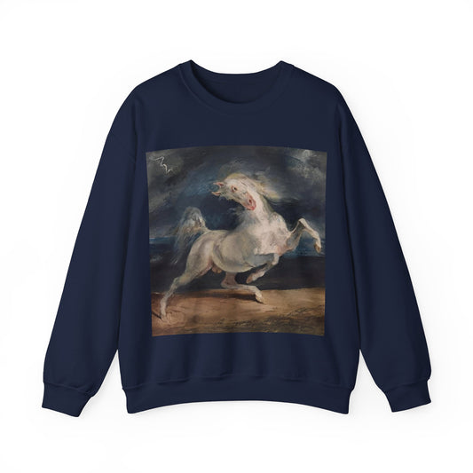 Horse Frightened by Lightning Crewneck Sweatshirt