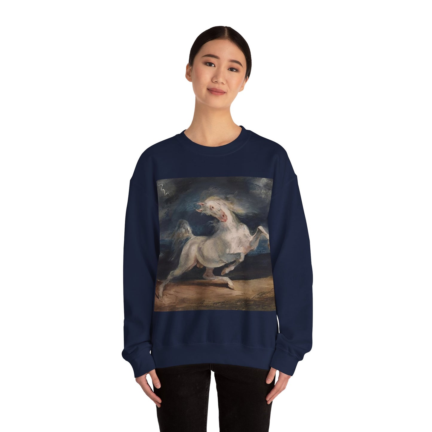 Horse Frightened by Lightning Crewneck Sweatshirt