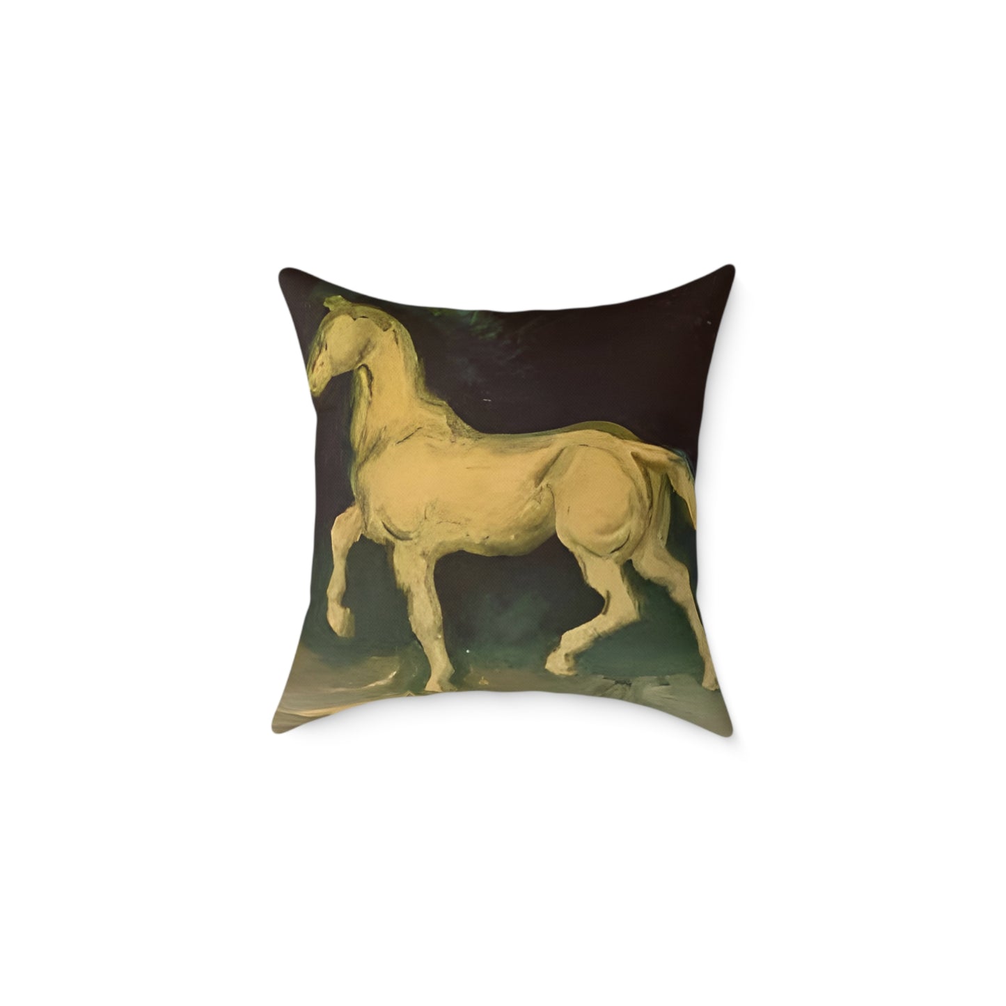 Van Goghs Horse Canvas Pillow