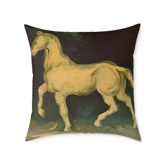 Van Goghs Horse Canvas Pillow