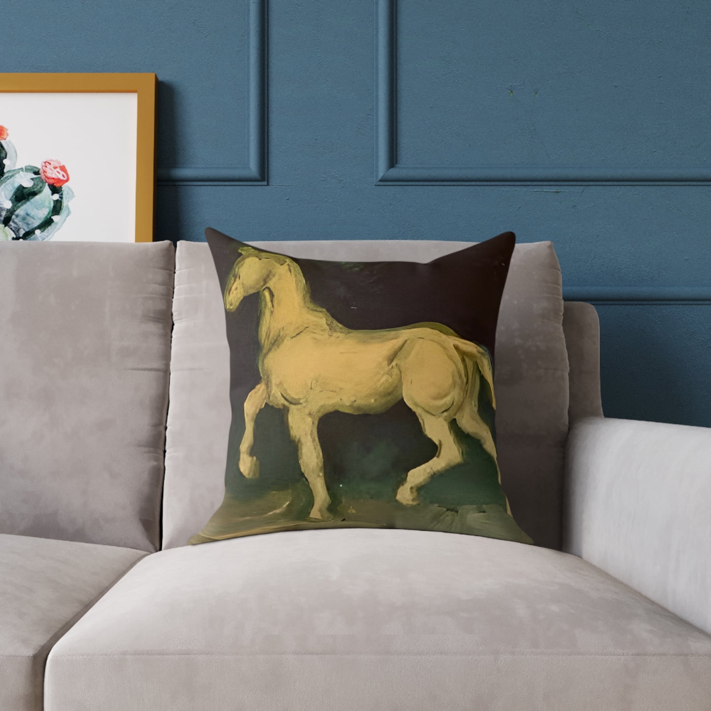 Van Goghs Horse Canvas Pillow