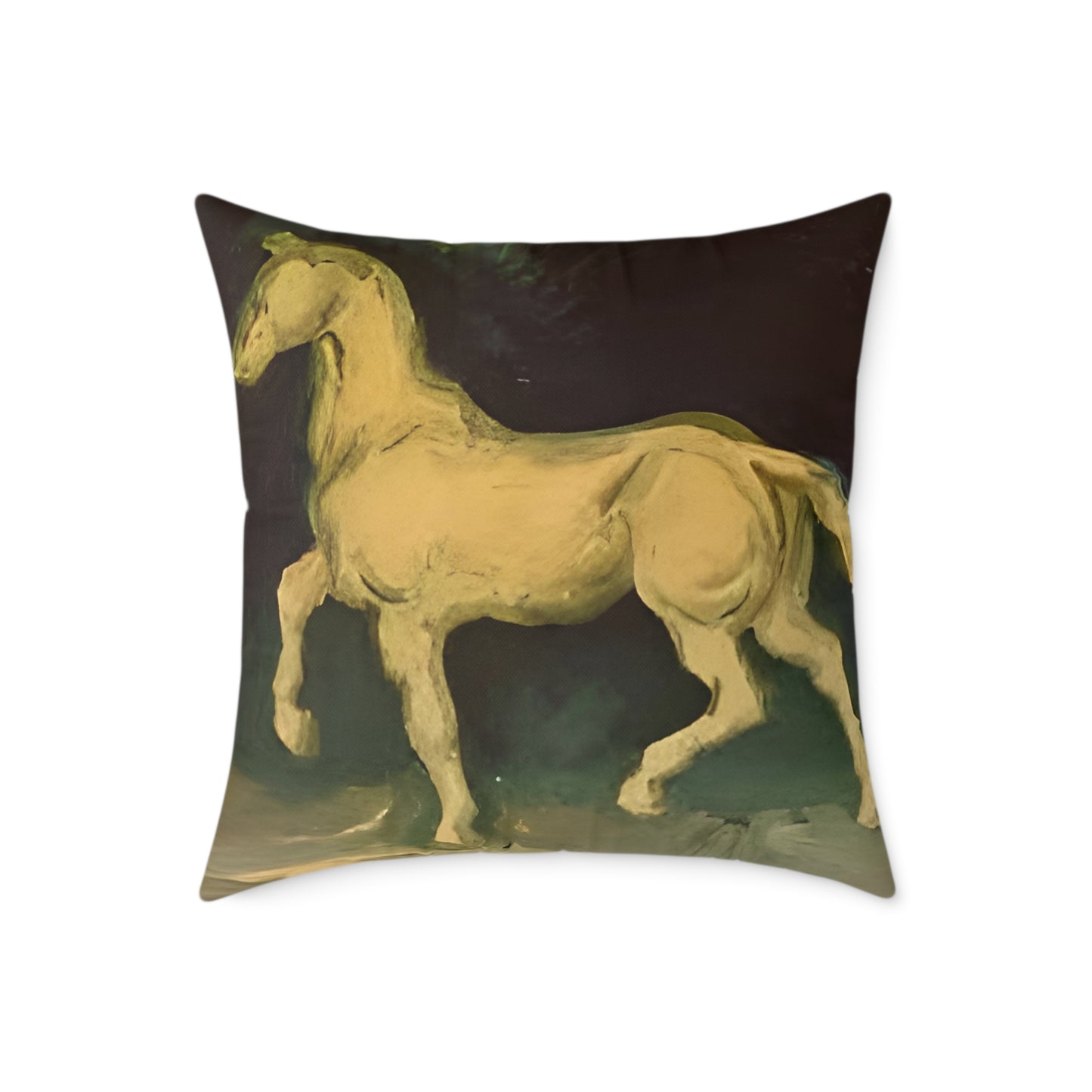 Van Goghs Horse Canvas Pillow