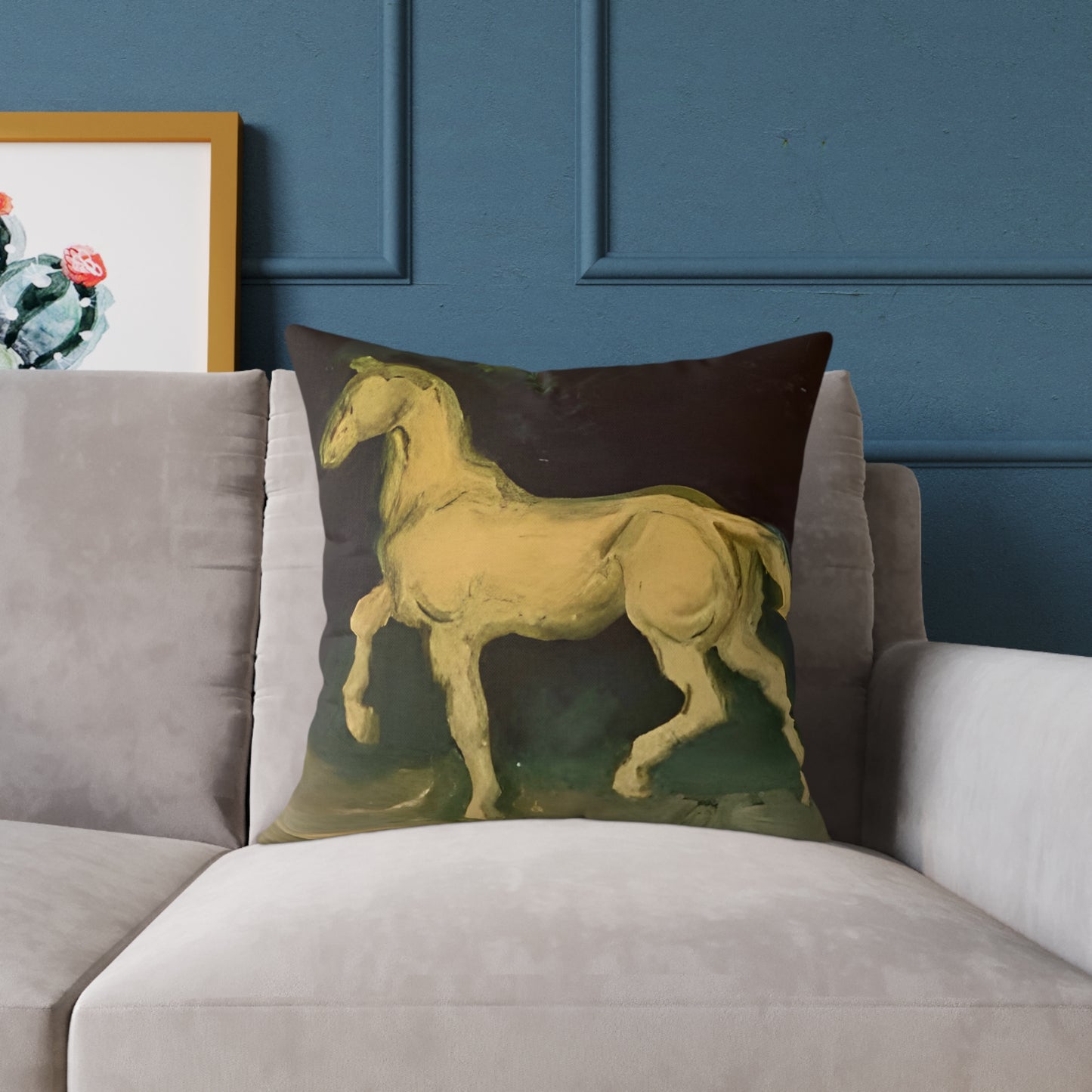 Van Goghs Horse Canvas Pillow