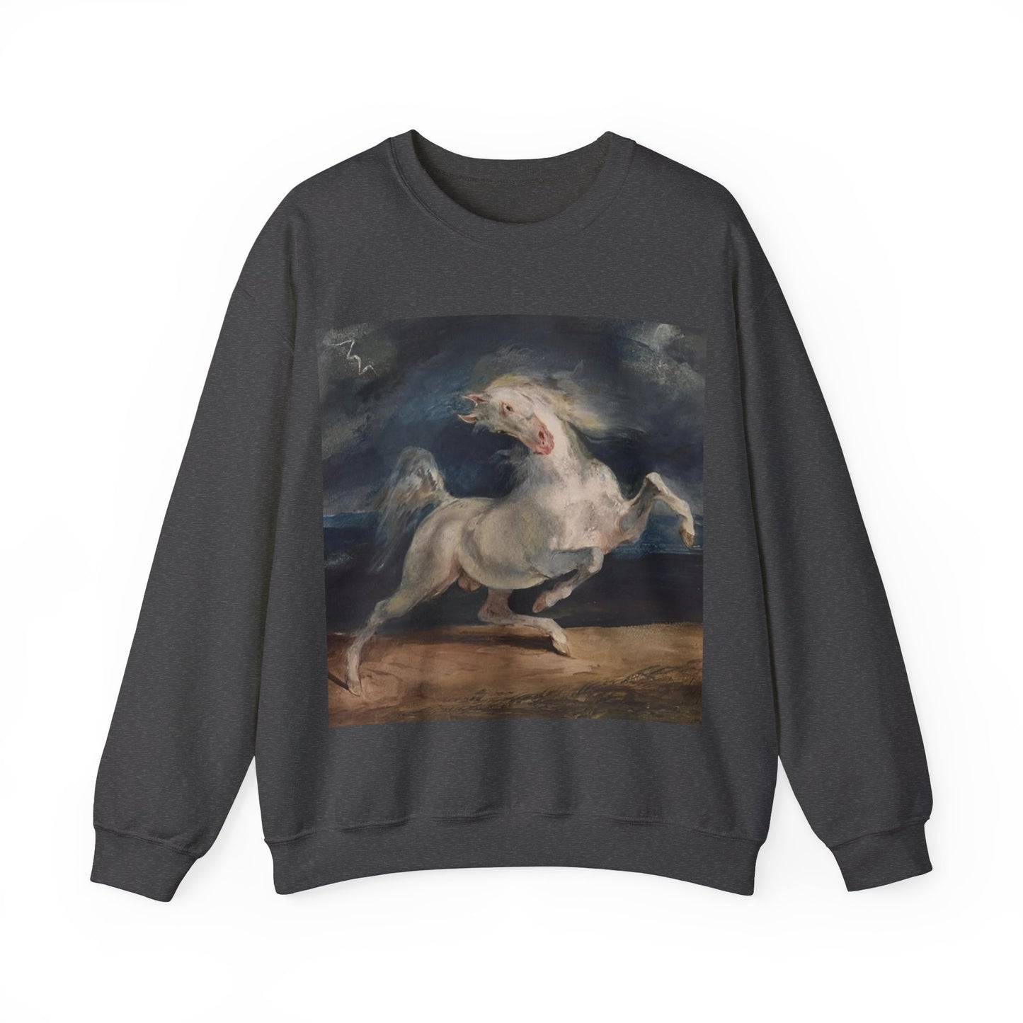 Horse Frightened by Lightning Crewneck Sweatshirt