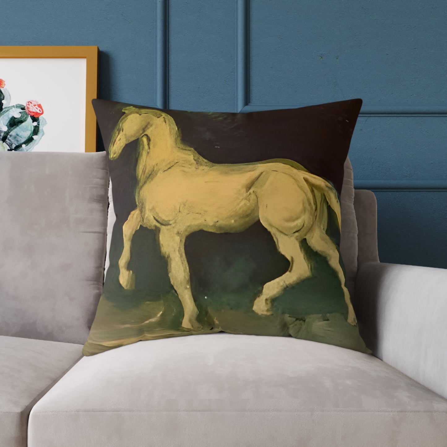 Van Goghs Horse Canvas Pillow