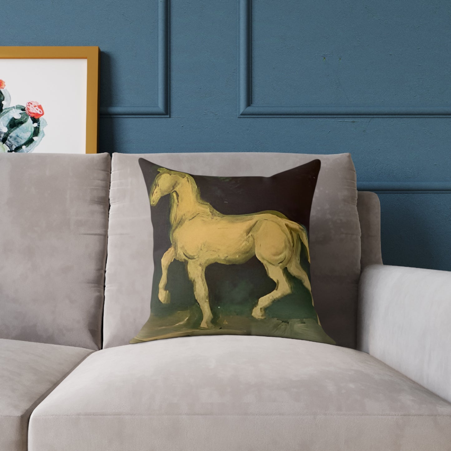 Van Goghs Horse Canvas Pillow